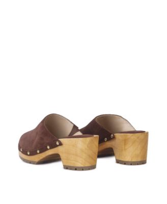 CEDRUS Womens Fine Suede Studded Mules