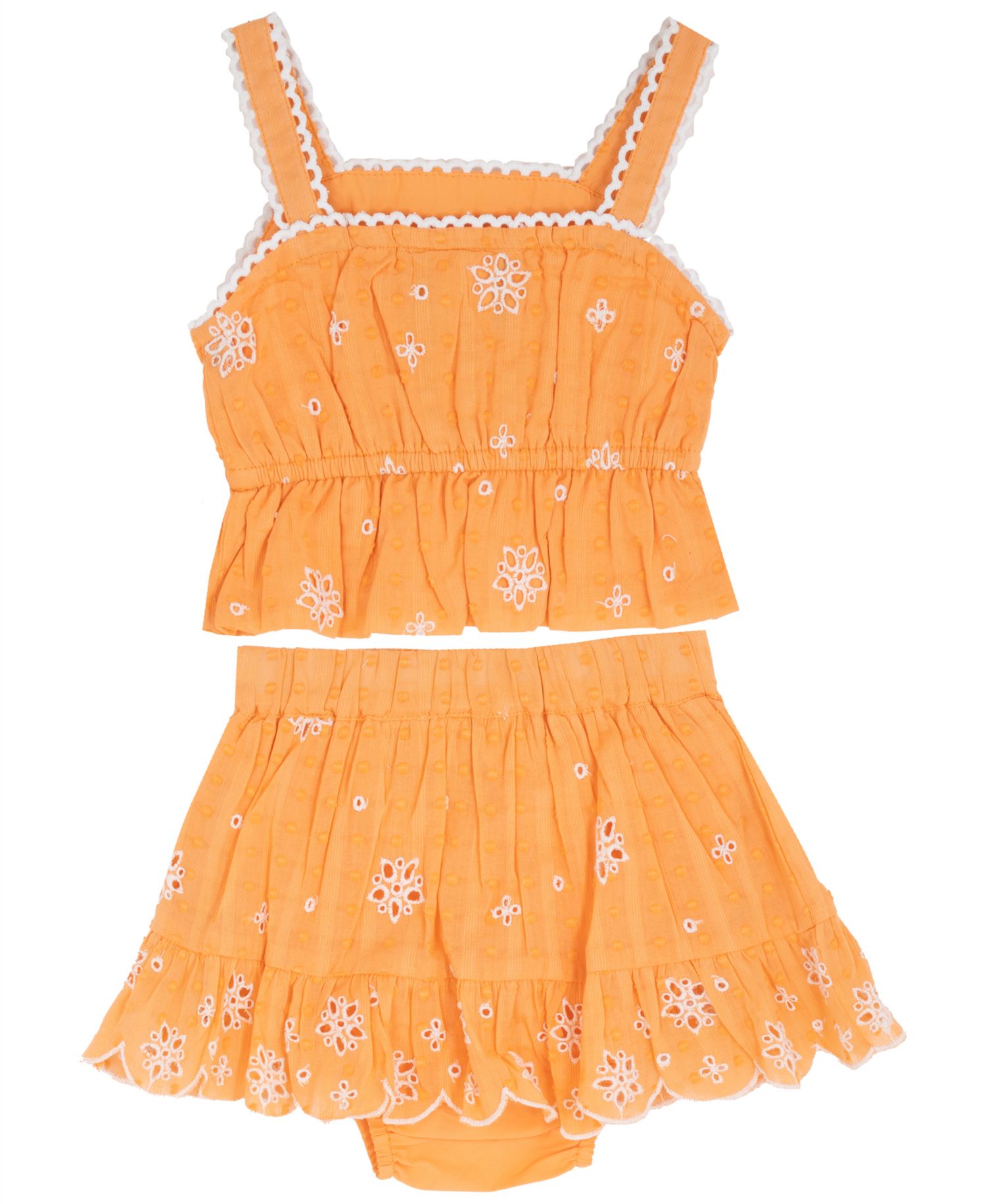 Baby Girls' Sleeveless Eyelet Tank Top and Skort, 2-Piece Set