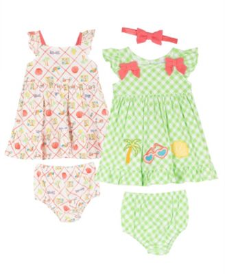 Baby Girls' Sleeveless Dress, Diaper Cover and Headband, 5-Piece Set  