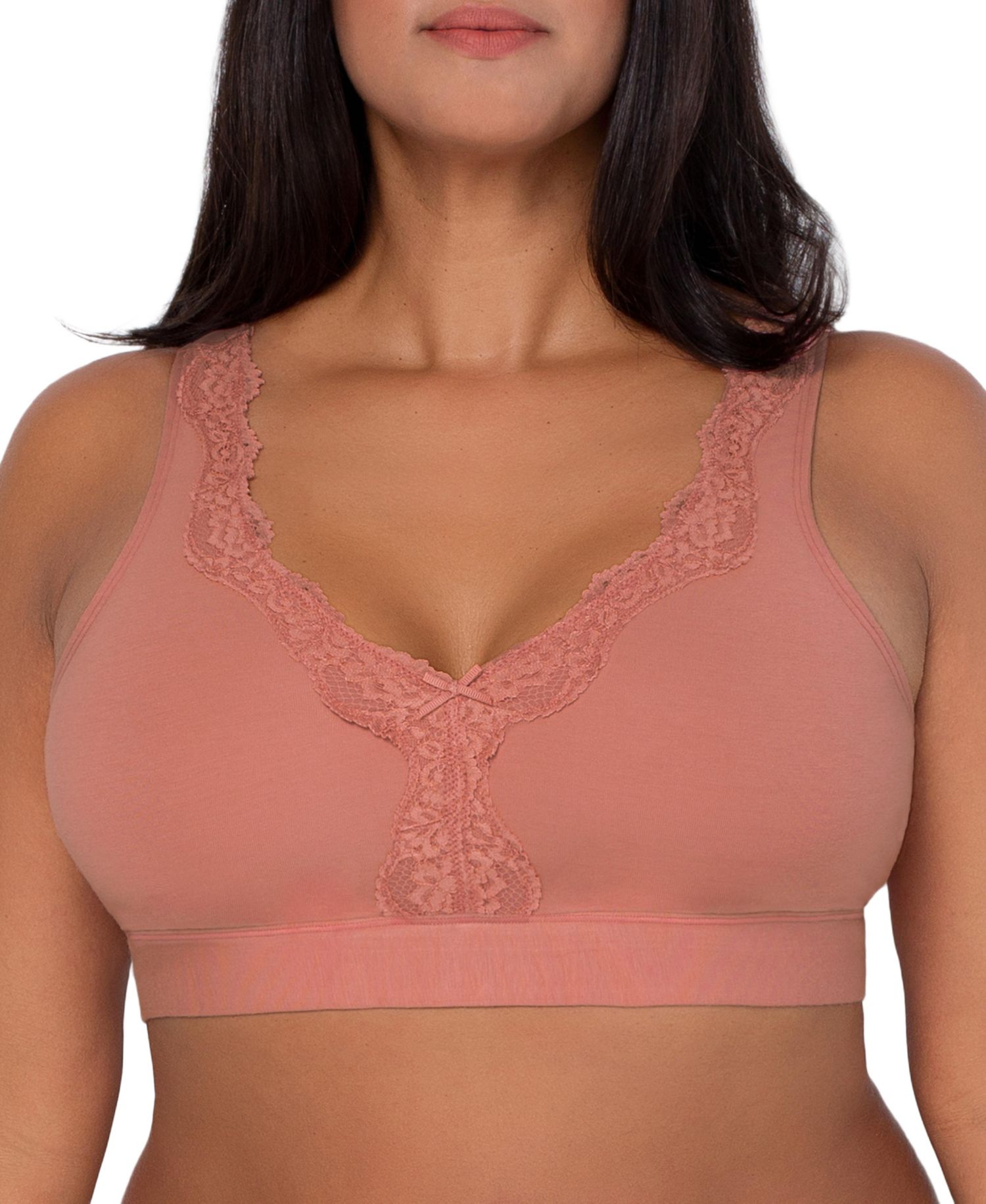Women's Full Coverage Wireless Cotton Bralette, 2 Pack