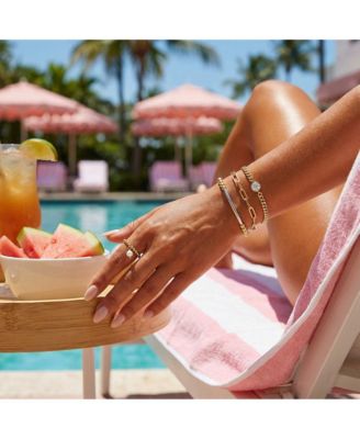 4mm Gold Filled Ball and Sterling Silver Tube Stretch Bracelet