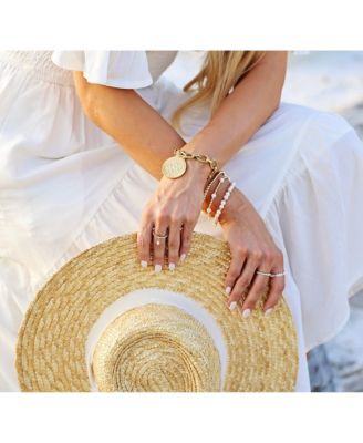 3mm Gold Filled Ball and Freshwater Pearl Stretch Bracelet