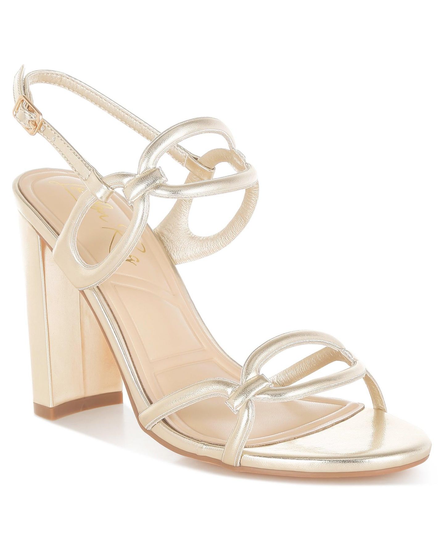Женские сандалии London Rag Ryzah Metallic Cut Out Chain, цвет: Золотой искусственная кожа — фото 7