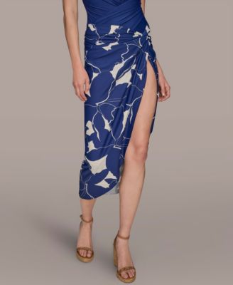 Donna Karan Women's Draped Side-Slit Sarong Skirt