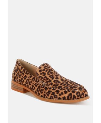 Rag and Co Womens Cacani Leopard Print Heeled Loafers