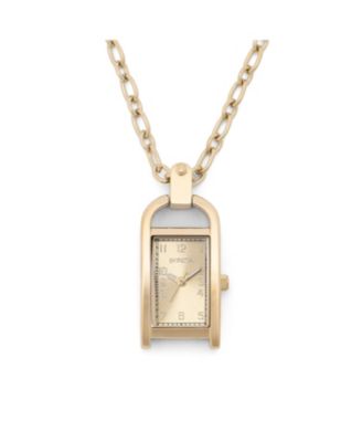 Women's 49935 Mini Quartz PC11 Brass Dial Necklace Watch