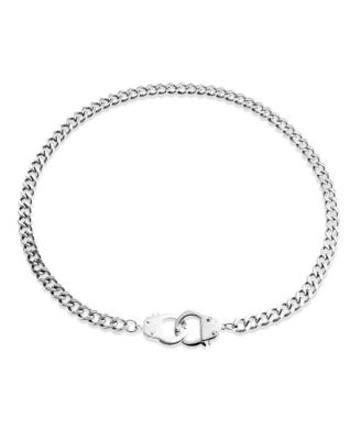 Punk Rocker Biker Jewelry Chain Statement Handcuff Necklace Stainless Steel 20 Inch