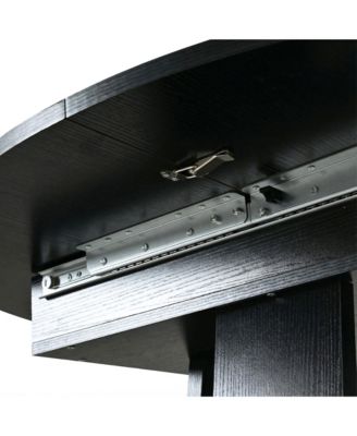 Extendable Round Dining Table for 4-8 People with Storage Shelf