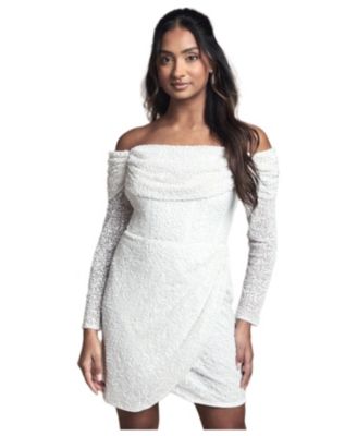 Women's Bardot Long Sleeve Mini Dress