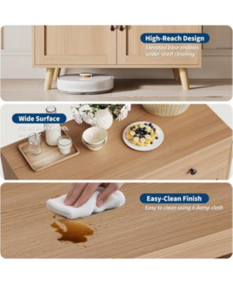 Buffet Cabinet Sideboard with 2 Drawer & 4 Doors, Accent Cabinet with Storage, Console Coffee Bar Table