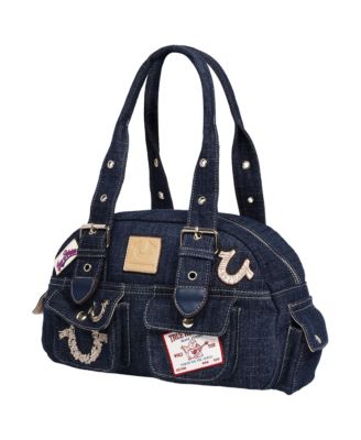 Multi-Patch Denim Satchel