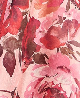 Juniors' Floral Printed Square Neck Short Dress