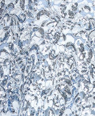 Juniors' Sequin Lace-Up Back Short Dress