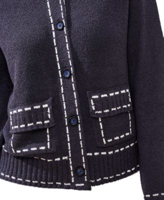 Women's Contrast Stitch Cardigan