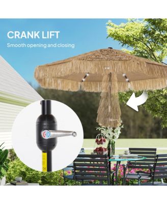 9 ft Tiki Outdoor Patio Umbrella with Solar Light, Tilt