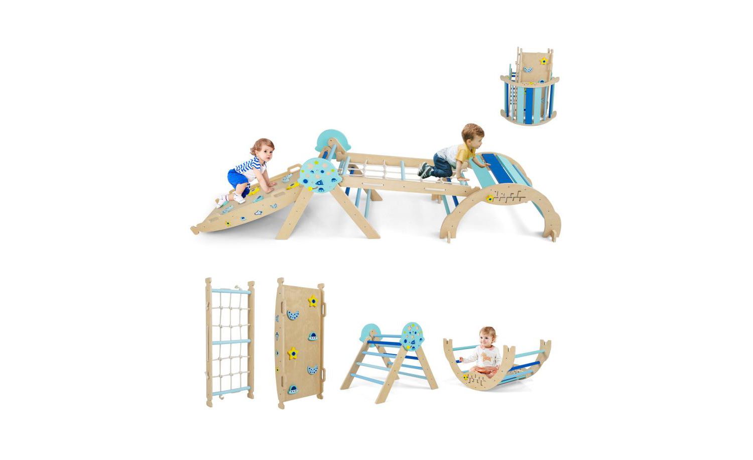 8-in-1 Unicorn Theme Foldable Climbing Set