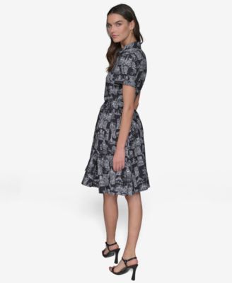 Women's Paris Toile Tie-Waist Dress