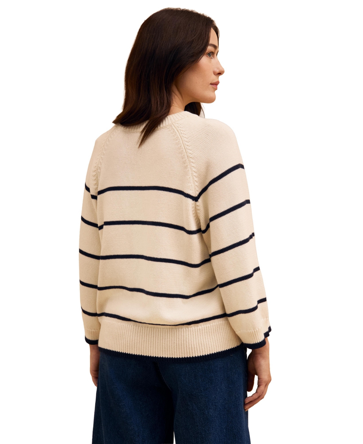 Celtic & Co. Women's Raglan Crop Sleeve Crew Sweater