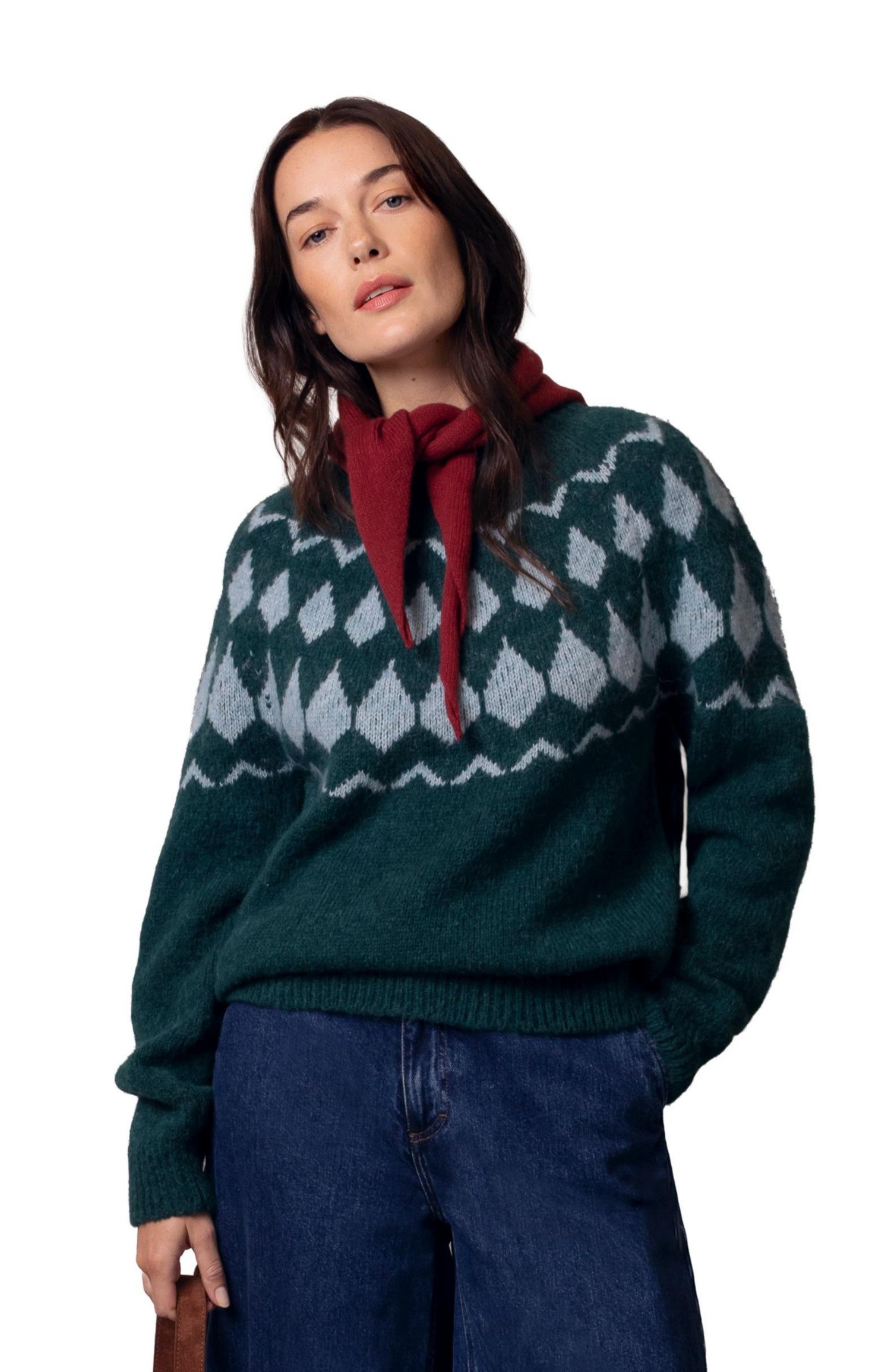 Women's Lofty Diamond Yoke Sweater