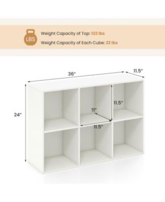 Modern 6-Cube Organizer Bookcase with Anti-Tip Hardware