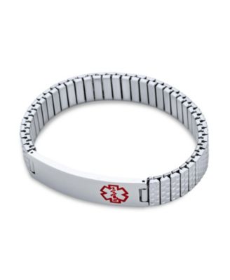 Blank Medical Identification Medical ID Stretch Link Bracelet Stainless Steel
