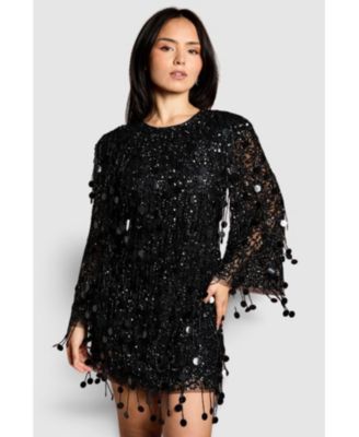 Women's Sequin Tassel Mini Dress