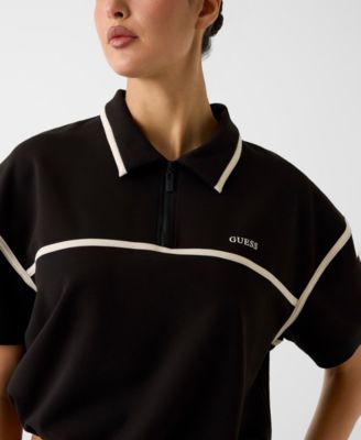 Women's Jasmine Crop Polo Half-Zip Sweatshirt