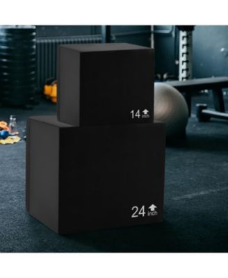 3-in-1 Foam Plyometric Box with 3 Heights and Easy-to-Clean PU Cover-16 Inches
