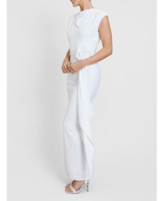 Women's Cap Sleeve Corsage Stretch Dress