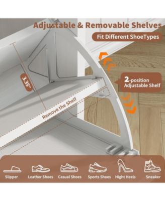 Hidden Shoe Storage Cabinet with 4 Flip Drawers & Adjustable Shelves, Modern Freestanding Shoe Rack Organizer for Entryway, Bedroom