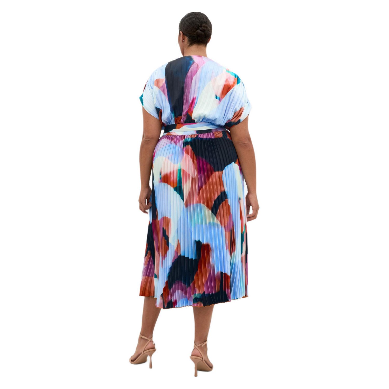 Women's Print Pleat Midi Dress