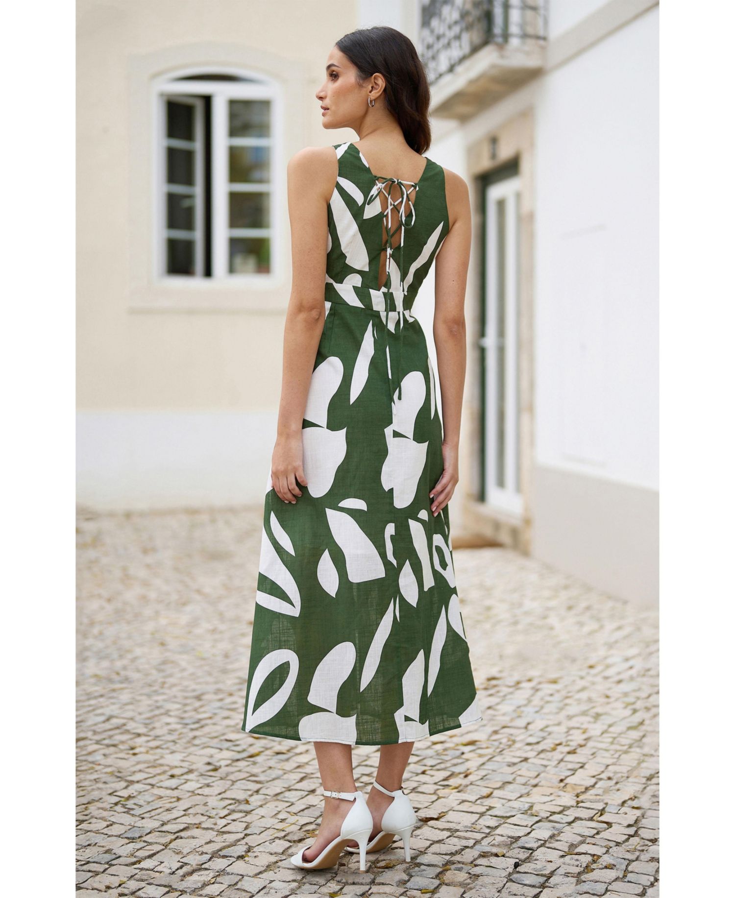 Women's Cotton Abstract Print Maxi Dress