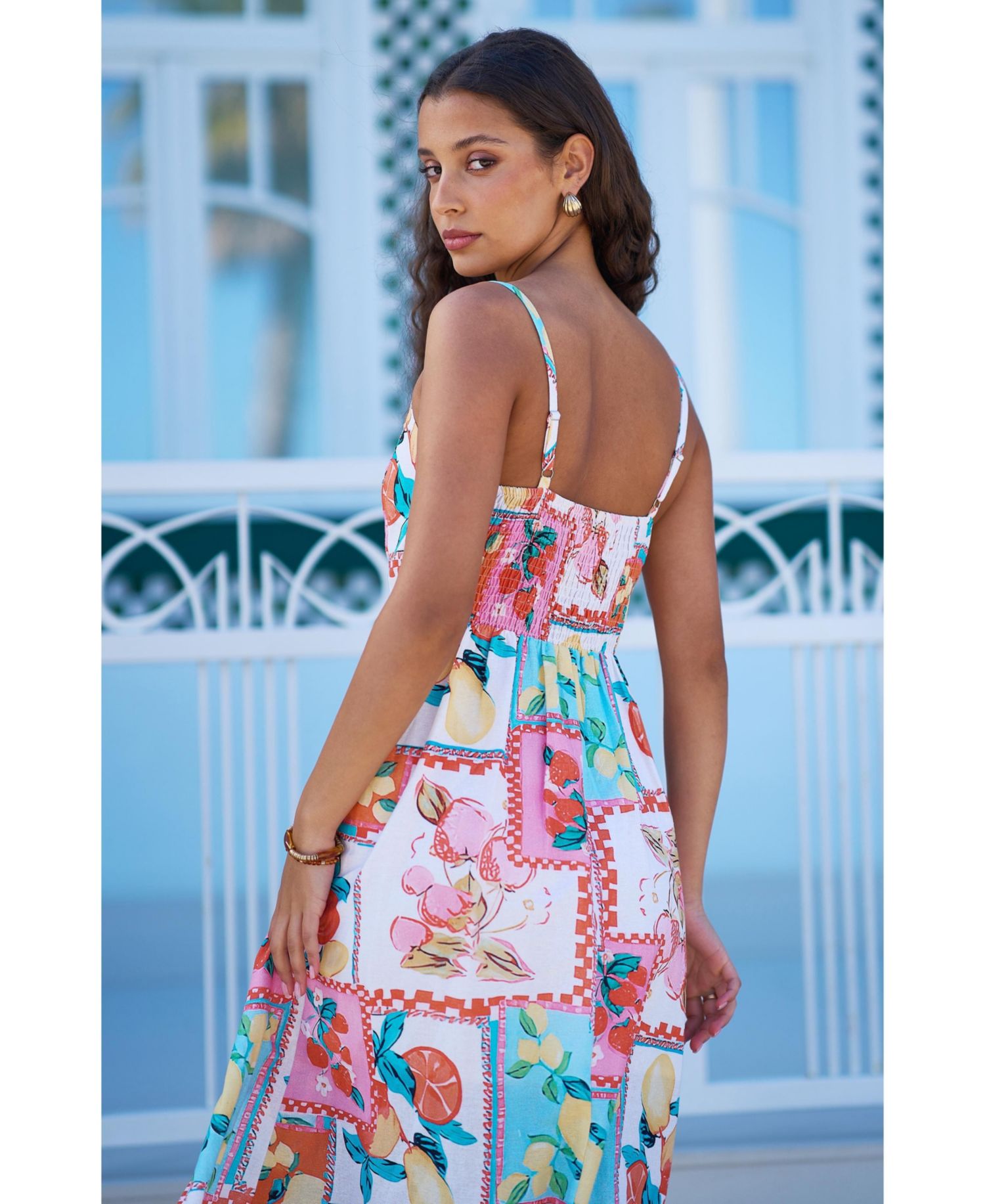 Women's Printed Midi Sun Dress