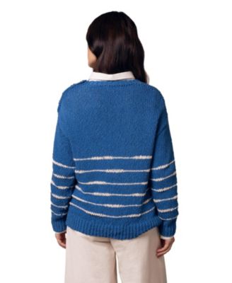 Women's Long Sleeve Drop Stitch Breton Sweater