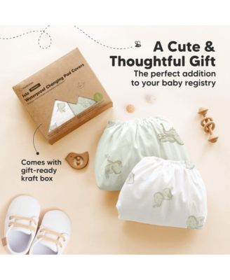 2-Pack Isla Waterproof Changing Pad Covers for Boy, Girl, 32x16 Soft Nursery Baby Changing Table Pad Cover Sheets