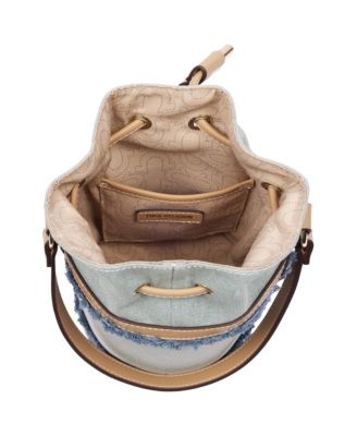 Buddha Patch Frayed Bucket Bag