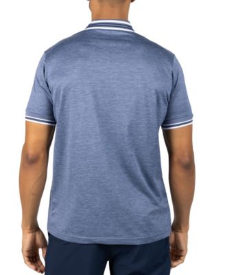 Men's Quarter Zip Mesh Performance Polo with Stripe Tipping