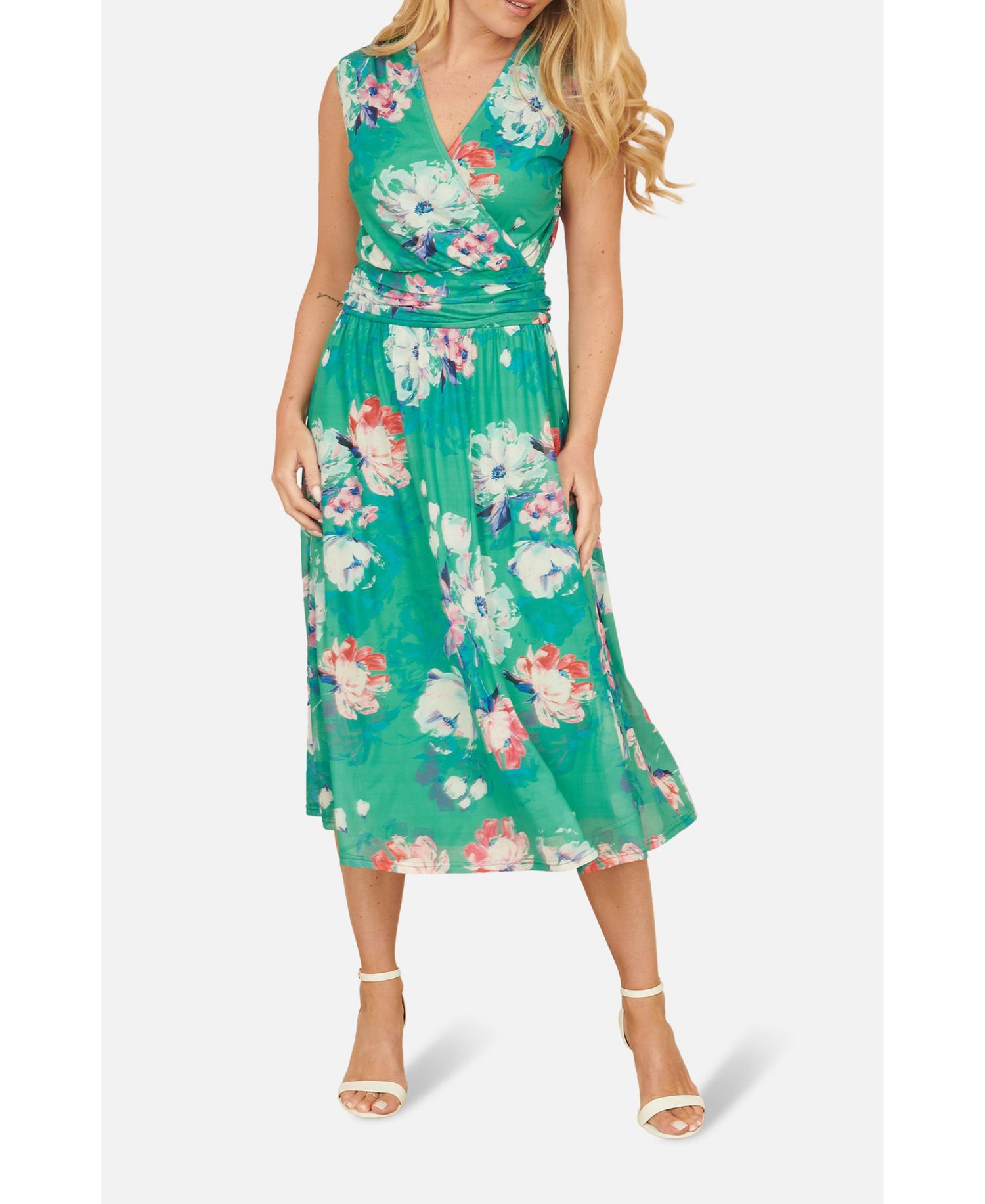 Women's Blossom Print Stretch Mesh Dress