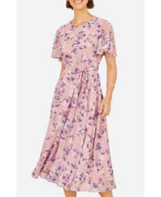 Women's Blossom Print Midi Skater Dress