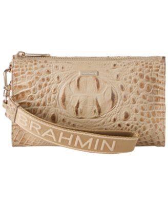 Adia Croc-Embossed Small Zippered Wristlet 