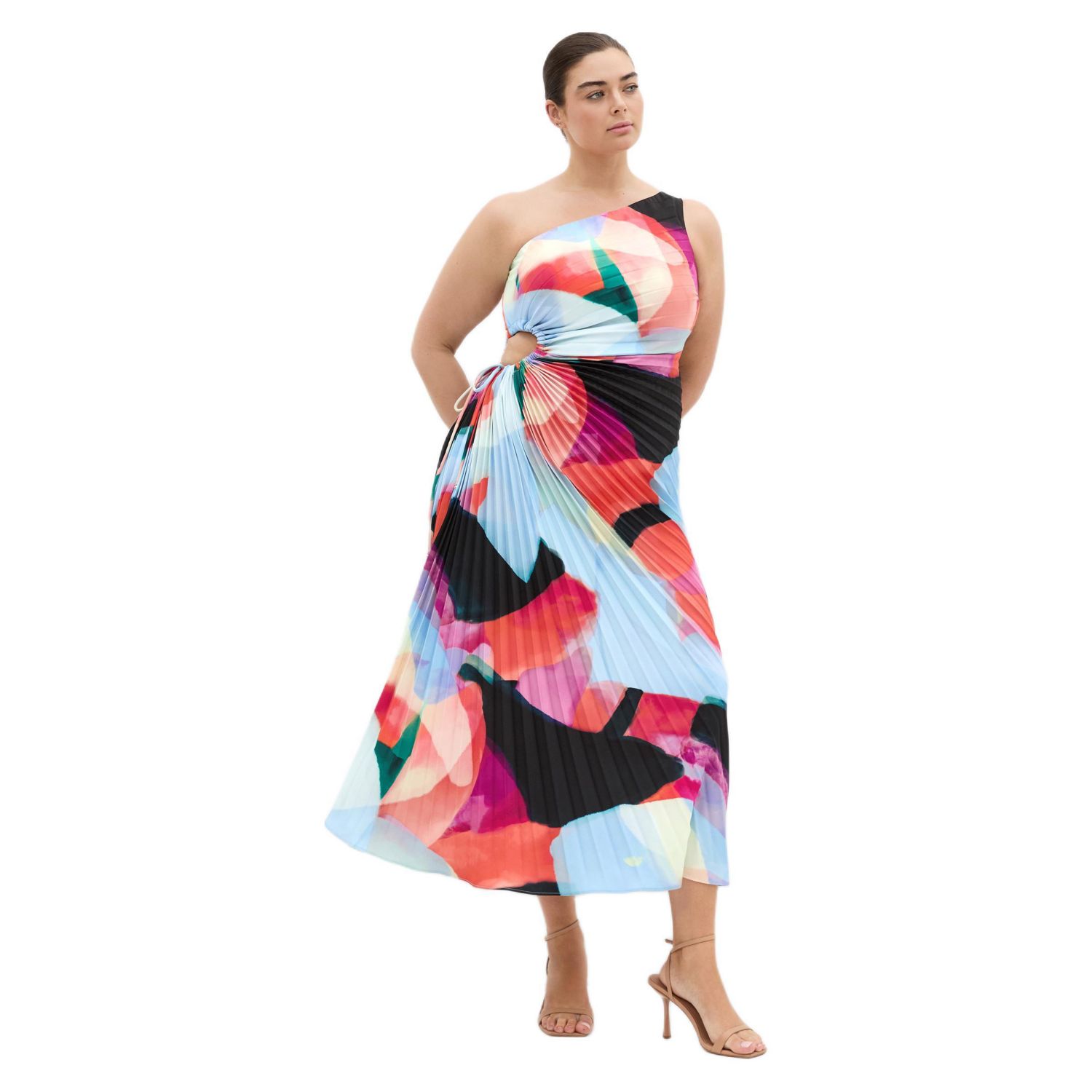 Women's Aliza Facet Print Pleat Maxi Dress