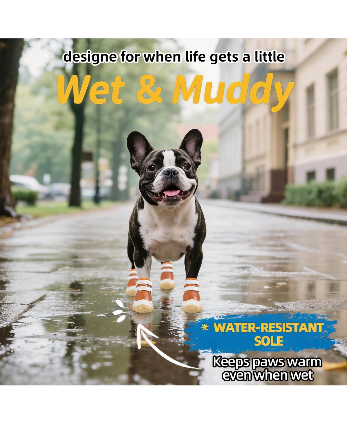 Aronkl Anti-slip Dog Boots for Small Puppies - Breathable, Adjustable, Reflective, Paw Protection