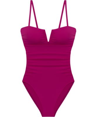 V-Wire Over The Shoulder One-Piece Swimsuit