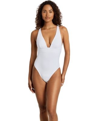Women's V-Neck One-Piece Swimsuit