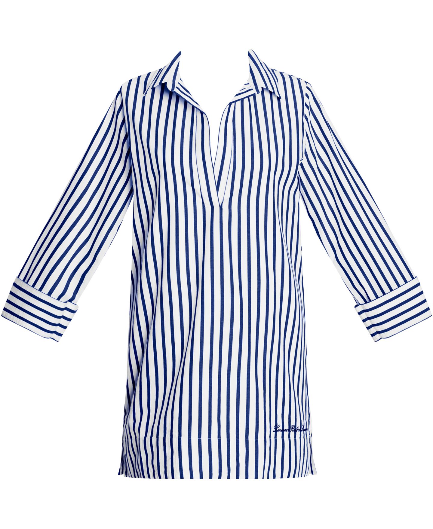 Пляжная накидка Tunic, с отворотом — Lauren Ralph Lauren, цвет: Полосатый — фото 5