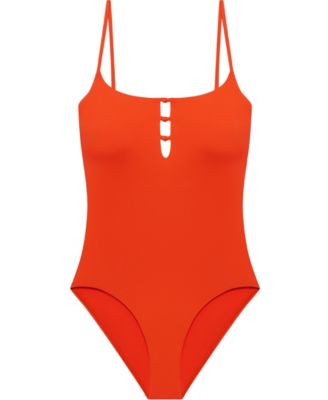 Women's Knotted Keyhole One-Piece Swimsuit