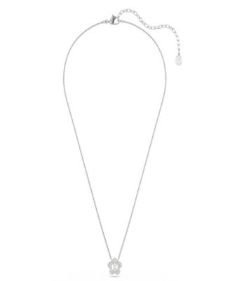 Ariana Grande x Rhodium Plated Mother of Pearl Flower Pendant Necklace