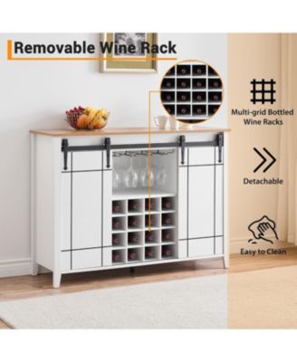 Coffee Bar Cabinet  Wine Glass Rack