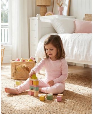 Girls Peony Stripe Pajama Set