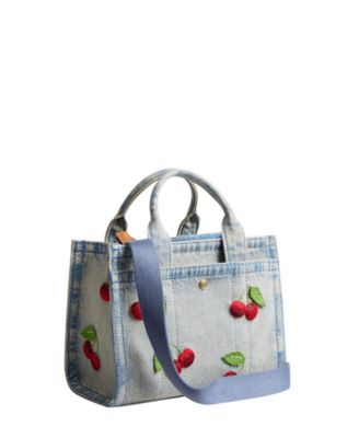 Cargo Mini Denim Cherry Embroidery Tote Bag 20
